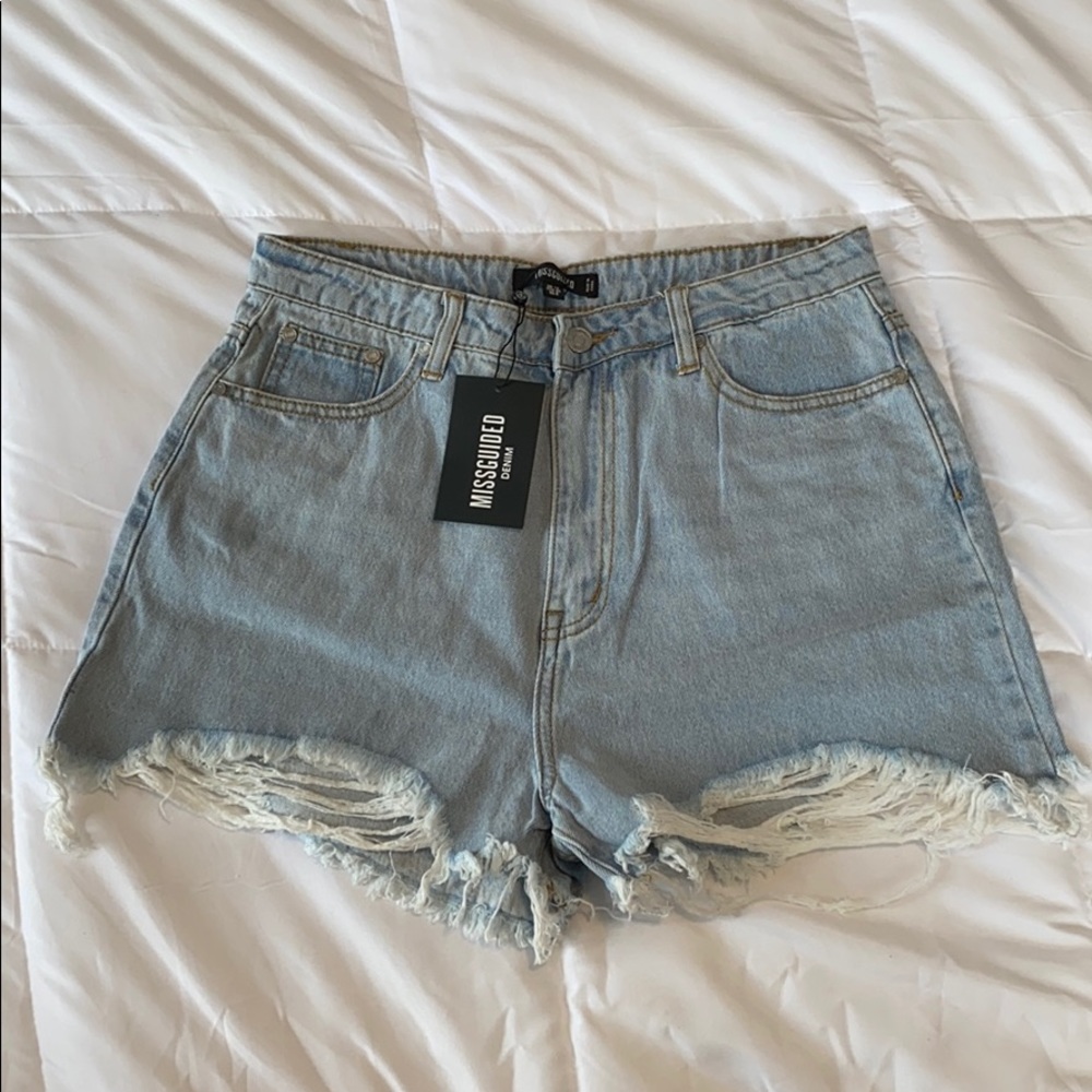 Missguided High-Waisted Jean Shorts
